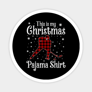 This Is My Christmas Pajama Xmas Funny Ice Hockey Gifts Magnet